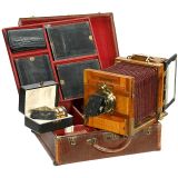 带罕见片盒的 Demaria-Lapierre 旅行相机        1890年前后