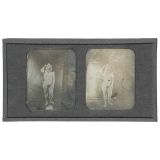 达盖尔摄影法(Daguerreotype)制作的裸体立体照片   1850年前后