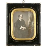 达盖尔式摄影法照片女士肖像图, 约1850年