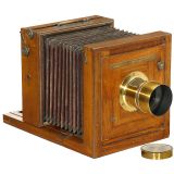 6 ¾ x 6 ¾ in.湿板相机带Derogy镜头,约1861年