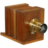 胡桃木可滑动机身湿板相机, 约1865年