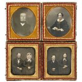 相连盒子中的4张达盖尔式摄影法照片,约1850年