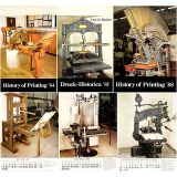6本完整的彩色印刷机海报古老日历，1982年至1988年