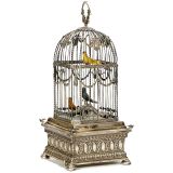 带银鸟笼的三重唱机械音乐鸟 (Triple Singing Bird Cage in Silver Case)