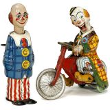 2个铅皮小丑玩具, 约1950年