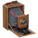 Polished Wood Folding Camera by Möller, Wedel, c. 1890