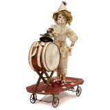 Automaton Pull-Toy with Clown Musician, c. 1890