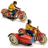 2 French Toy Motorcycles by JML, c. 1938