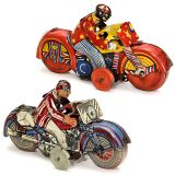 2 Mettoy Tin Toy Motorbikes, c. 1940