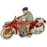 Rare Chinese Tin Toy Motorcycle by Kang Yuan, c. 1950