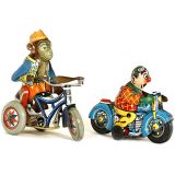 2 German Tin Toy Motorcycles, c. 1950