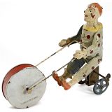 Günthermann Tin Toy Figure Clown on Tricycle, c. 1910
