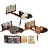 3 Holmes-Pattern Stereo Viewers and Cards