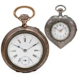 2 Silver Pocket Watches, c. 1900