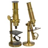 2 Brass Compound Microscopes, c. 1870