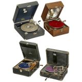 4 Portable Gramophones, 1920 onwards