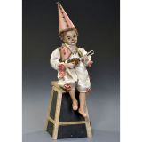 Musical Automaton Laughing Clown Playing Mandolin by Vichy, c. 1