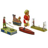 5 Lithographed Tin Toys, 1925 onwards