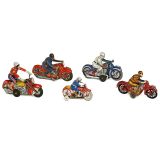 5 Tin Litho Toy Motorcycles, 1960 onwards
