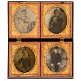 Union Case with 4 Ambrotypes, c. 1855