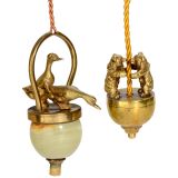 2 Electrical Table Bells Depicting Pairs of Animals, c. 1910