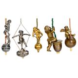 5 Electric Table Bells Depicting Boys and Cherubs, c. 1910