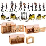Set of Post Office Buildings, Officers and 4 Coaches by Allgeyer