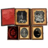 4 Hand-Tinted Ambrotypes, c. 1850