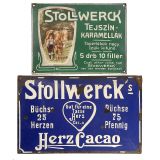 2 Stollwerck Enamel Advertising Signs, c. 1910