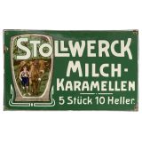 Stollwerck Enamel Advertising Sign, c. 1910
