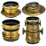 3 French Brass Lenses and 1 Caterpillar Projection Lens