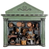 Tin Toy Kitchen with Accessories by Rock & Graner, mid-19th Cent