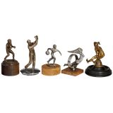 5 Figural Hood Ornaments, 1930-50