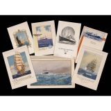 7 Cruise Liner Menu Cards, 1940s