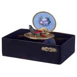 Fine Tortoiseshell, Gold and Enamel Singing Bird Box by Charles 