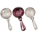 3 Antique Glass Darning Balls, c. 1880