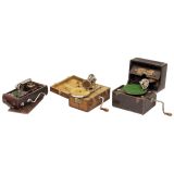 3 Rare Portable Gramophones, 1920s
