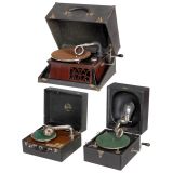 3 Portable Gramophones, 1930s