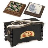 1 Manivelle Musical Box and 2 Musical Tiles, c. 1910