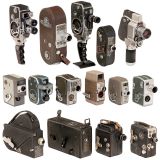 Lot of 8mm and 16 mm Movie Cameras, 1930–70