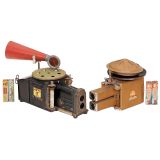 2 Tin Toy Projectors Durotone and Mickey Mouse