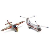 2 Japanese Tinplate Toy Airplanes, c. 1960
