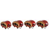8 Göso Tin Toy Caravans, c. 1955