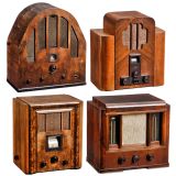 4 Tube Radios with Wood Cases