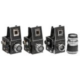 3 Primarflex Cameras with Trioplan Lenses and Accessories