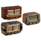 3 French Radio Receivers, 1950s