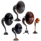 5 Radio Horn Loudspeakers, c. 1924