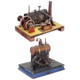 2 Live-Steam Single-Cylinder Vertical Steam Engines with Boilers