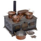 Large Children's Cooking Stove with Accessories, c. 1920