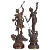 Pair of Statuettes The Telegraph, c. 1900